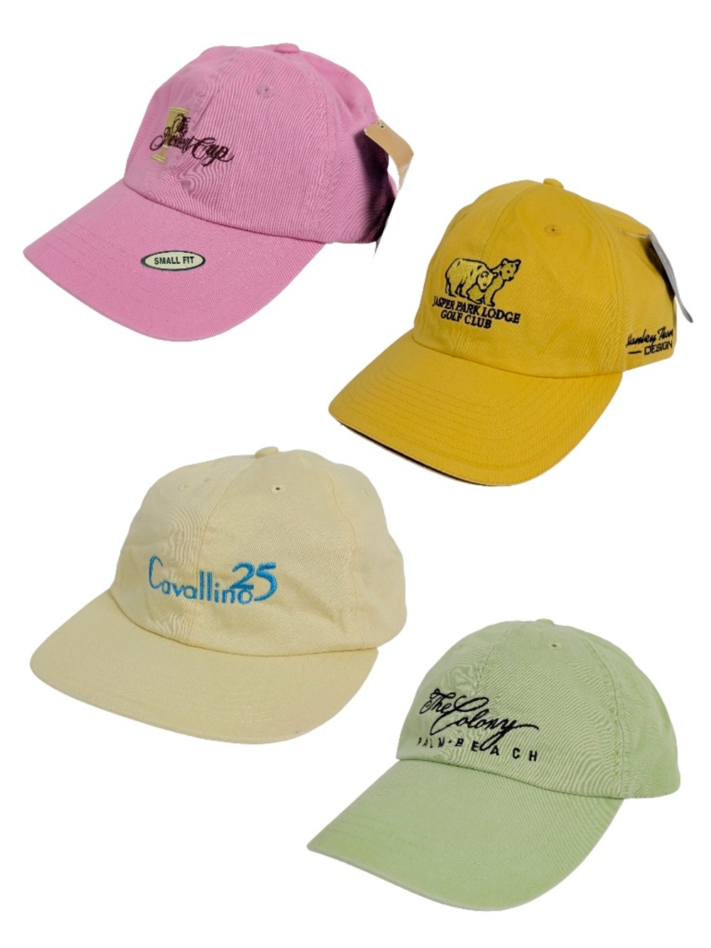 Bundle of 4 Ball Cap Hats Flat Brim